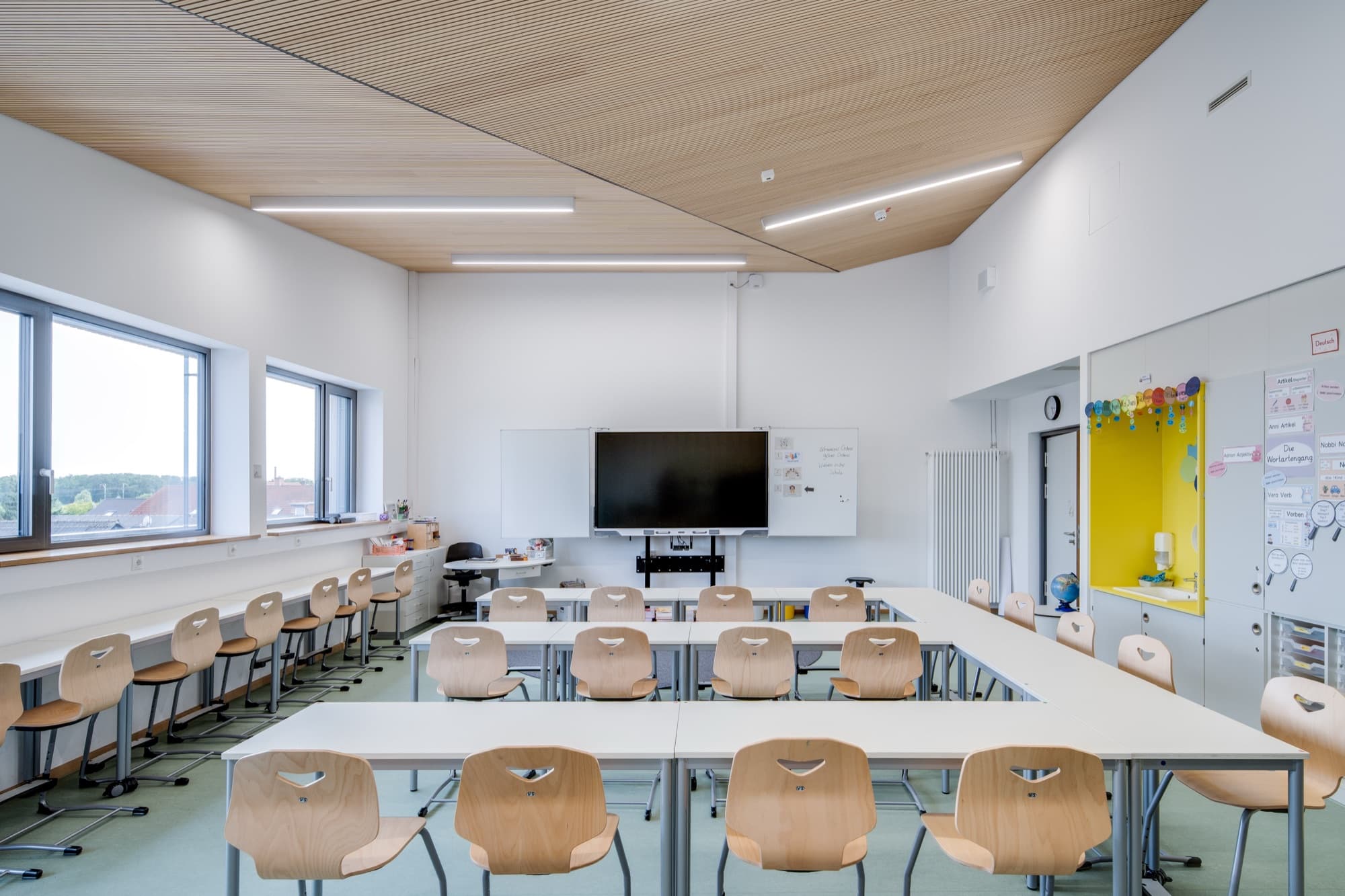 Astrid Lindgren School: acoustic panelling detail