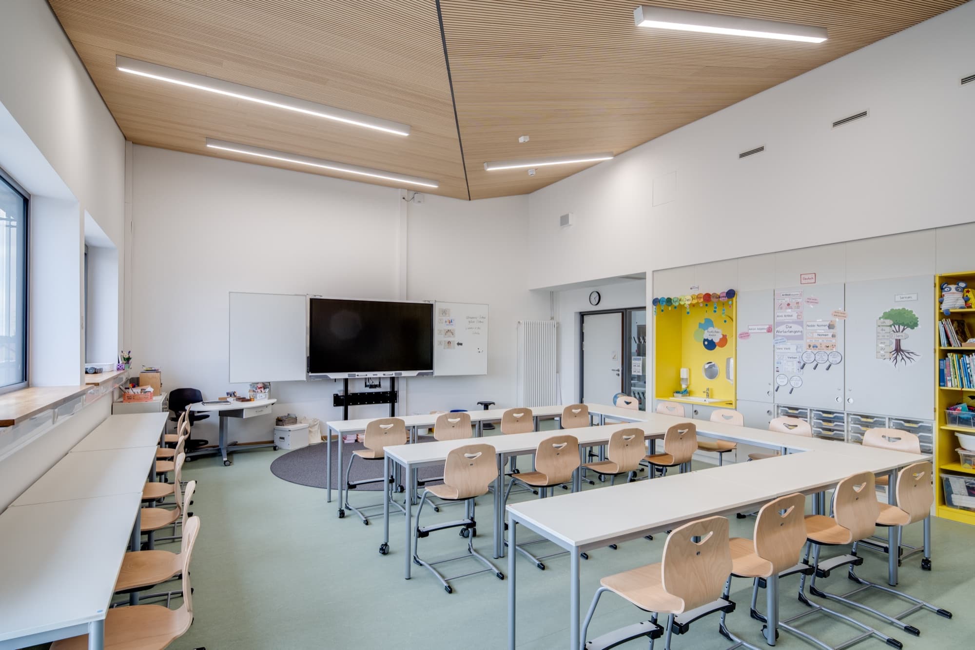 Astrid Lindgren School: acoustic panelling detail