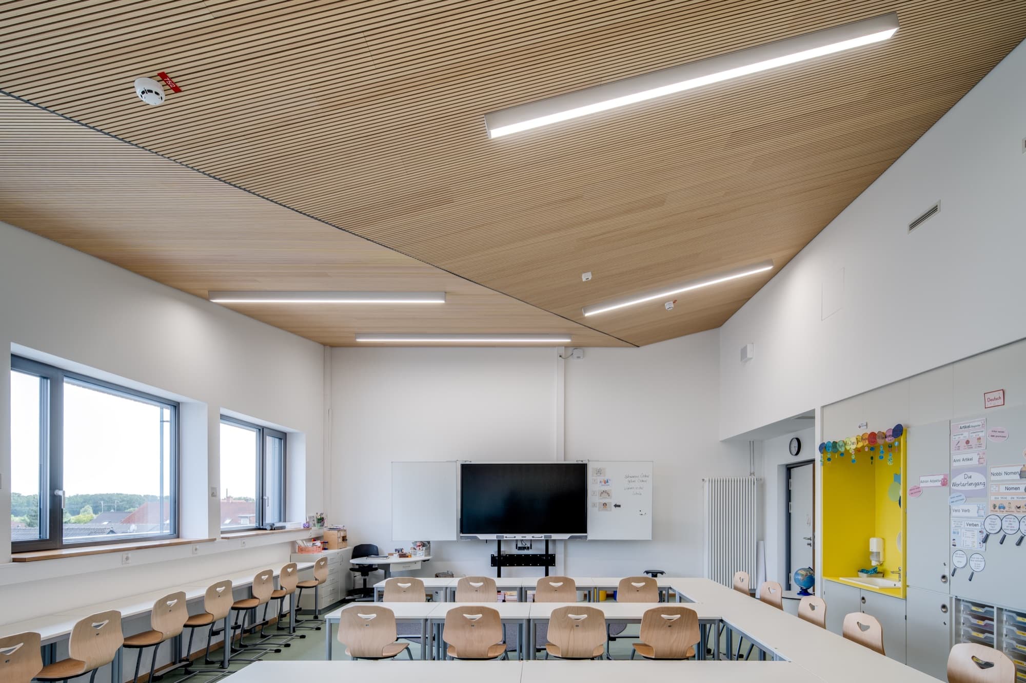 Astrid Lindgren School: acoustic panelling detail