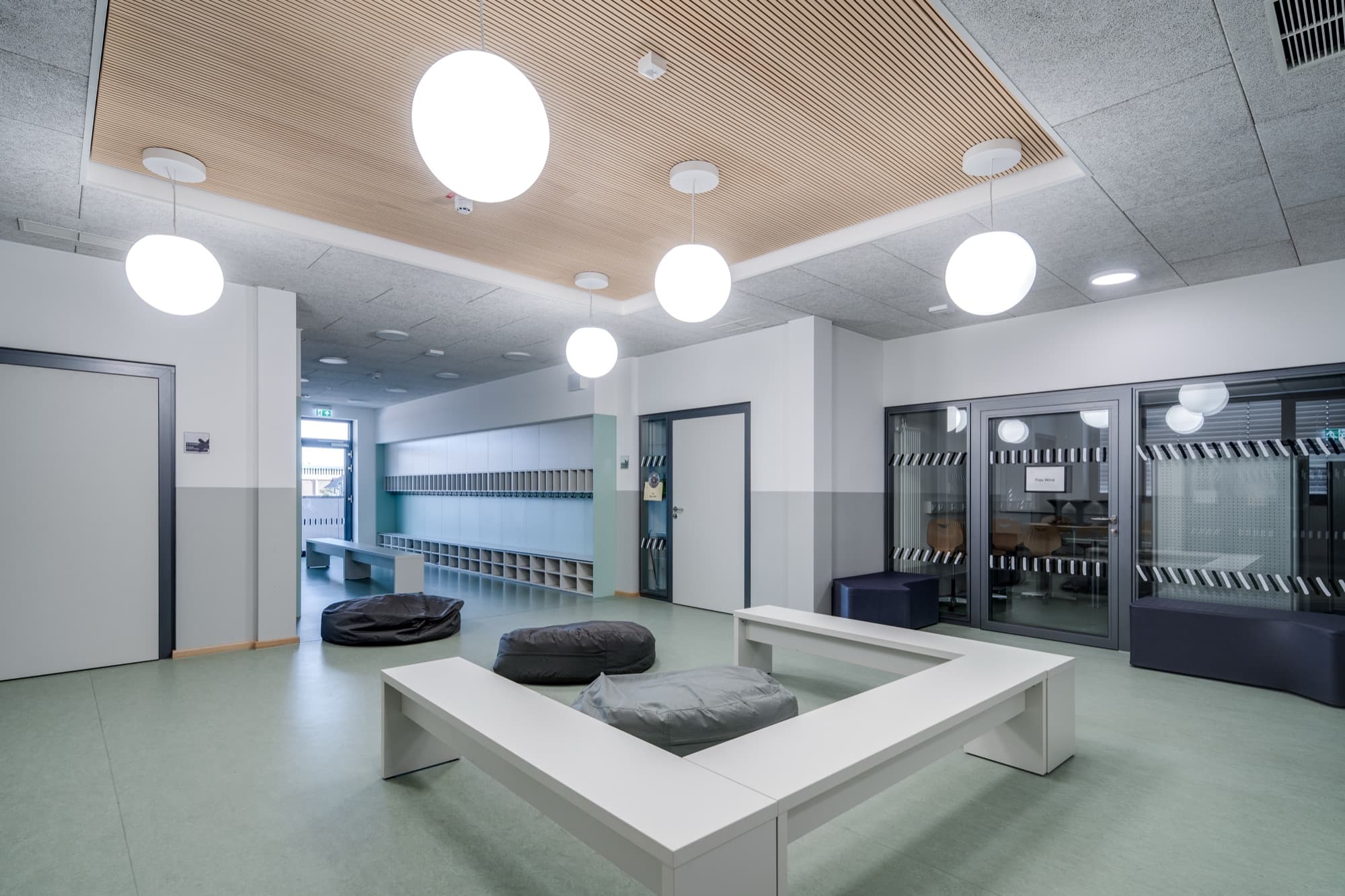 Astrid Lindgren School: acoustic panelling detail