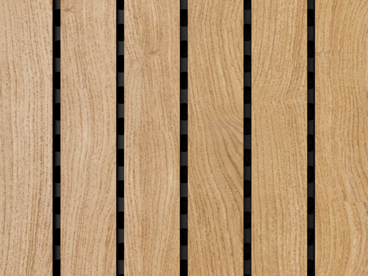 European oak finish on slimline acoustic panel
