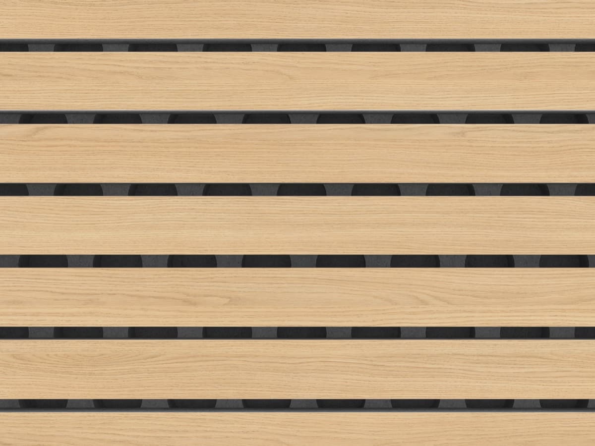 Vicenza oak on black core 16/3 finish on slimline acoustic panel