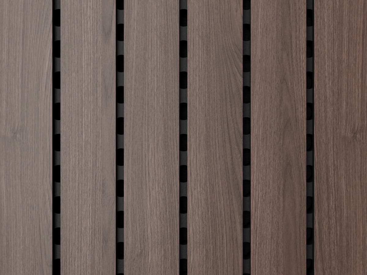 Walnut finish on slimline acoustic panel